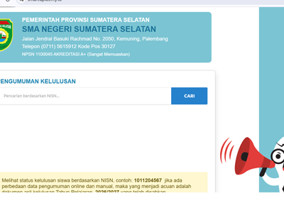 Pengumuman Online Perdana